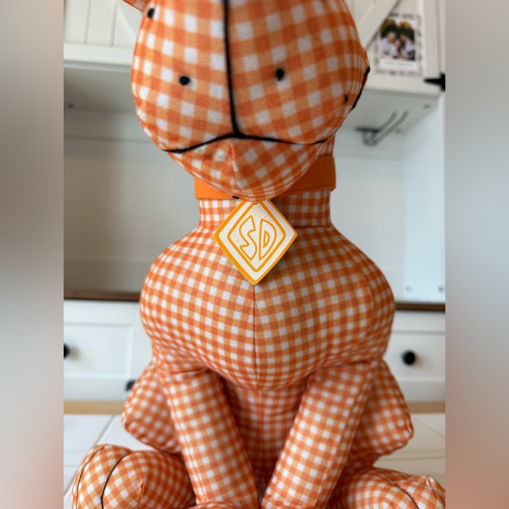 Vintage Scooby Doo Y2K Orange Gingham Plush Stuffed Animal Hanna-Barbera - Picture 11 of 12